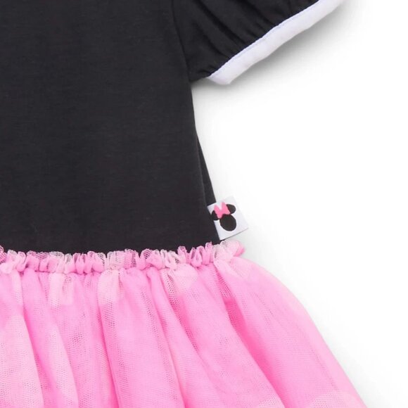 Disney Minnie Mouse Dress With Puff Sleeves SIZE 18 MONTHS Pink And Black NEW - Picture 8 of 9